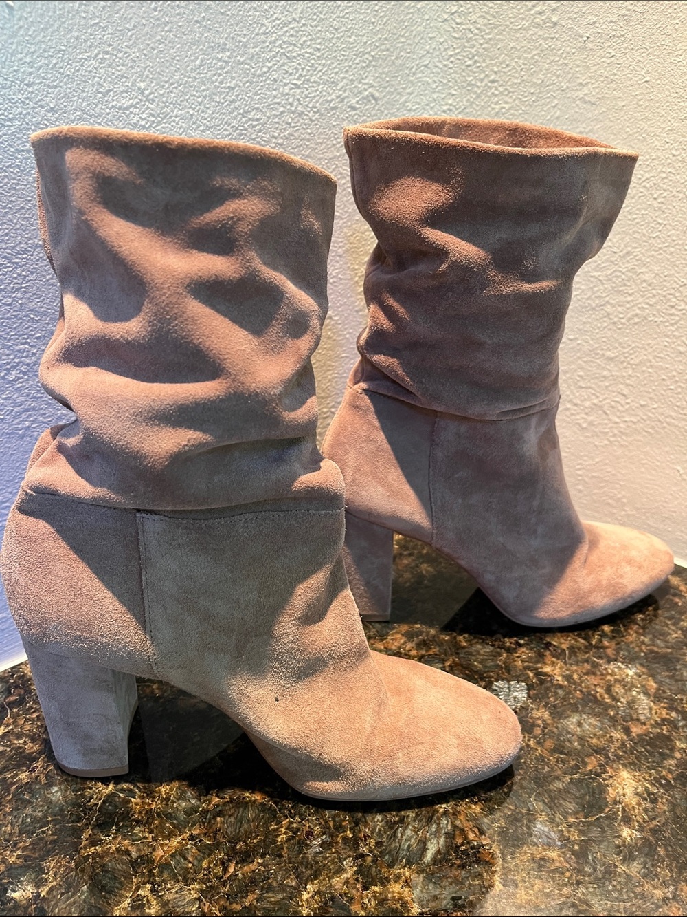 Chinese Laundry Slouch Suede Block Heel Ankle Boots -